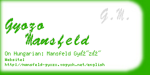 gyozo mansfeld business card